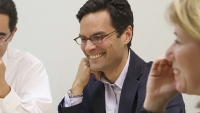 CPTR members laugh during discussion.